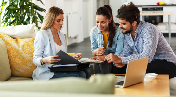 couple talking with an expert